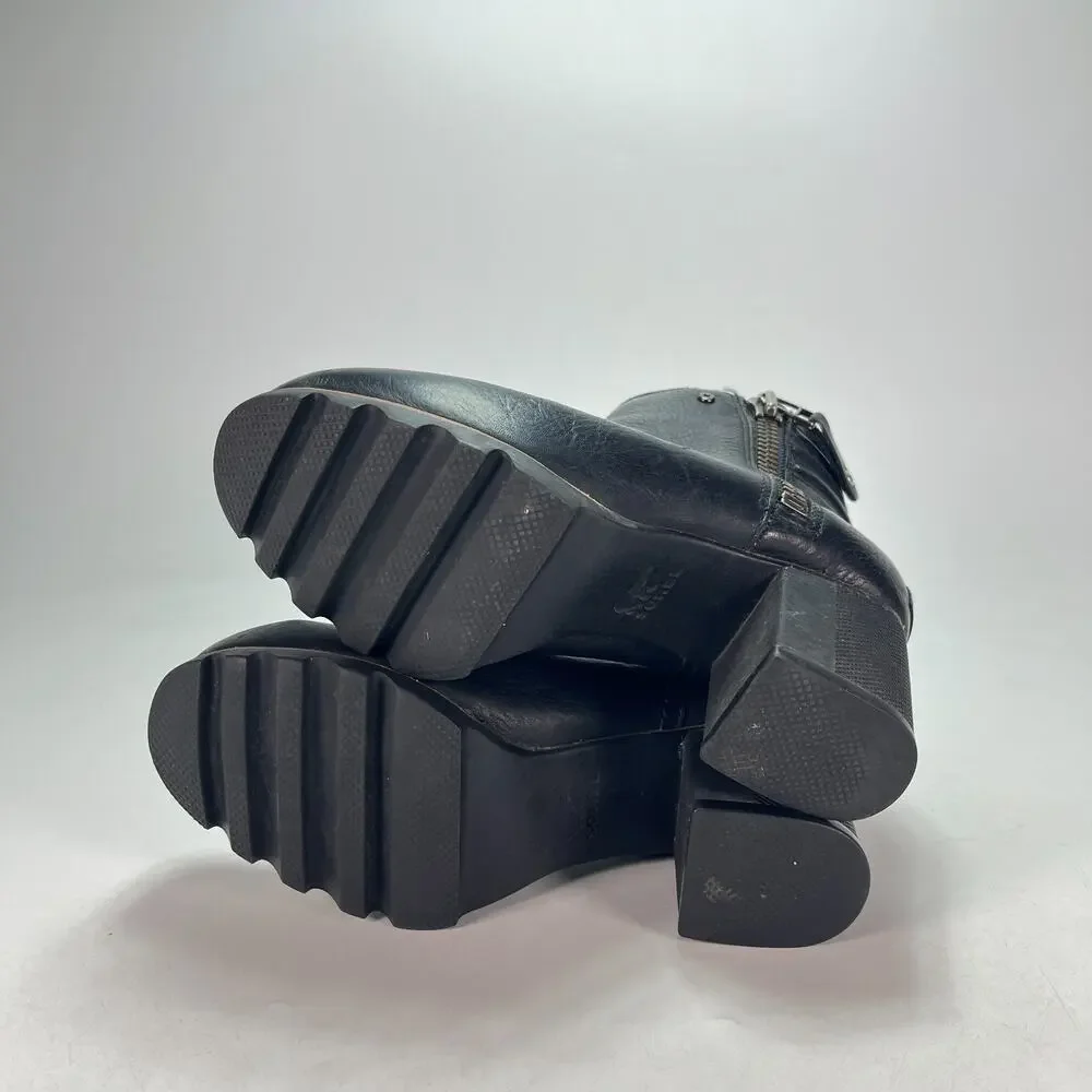 Sorel Danica Black Leather Waterproof Ankle Bootie NL2547-010 Women's Size 7